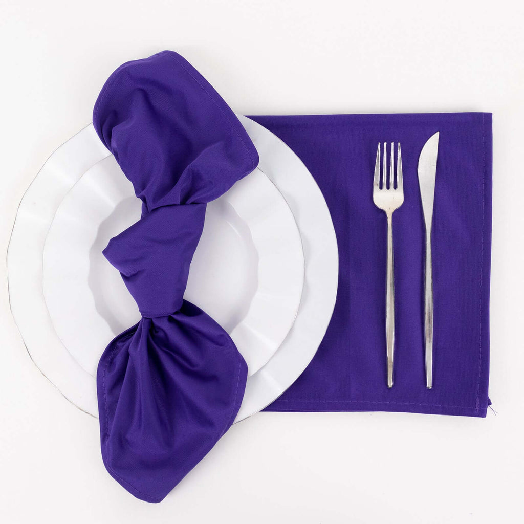 5 Pack Scuba 20"x20" Napkins Purple - Durable & Reusable Dinner Napkins - Bell Racket Store