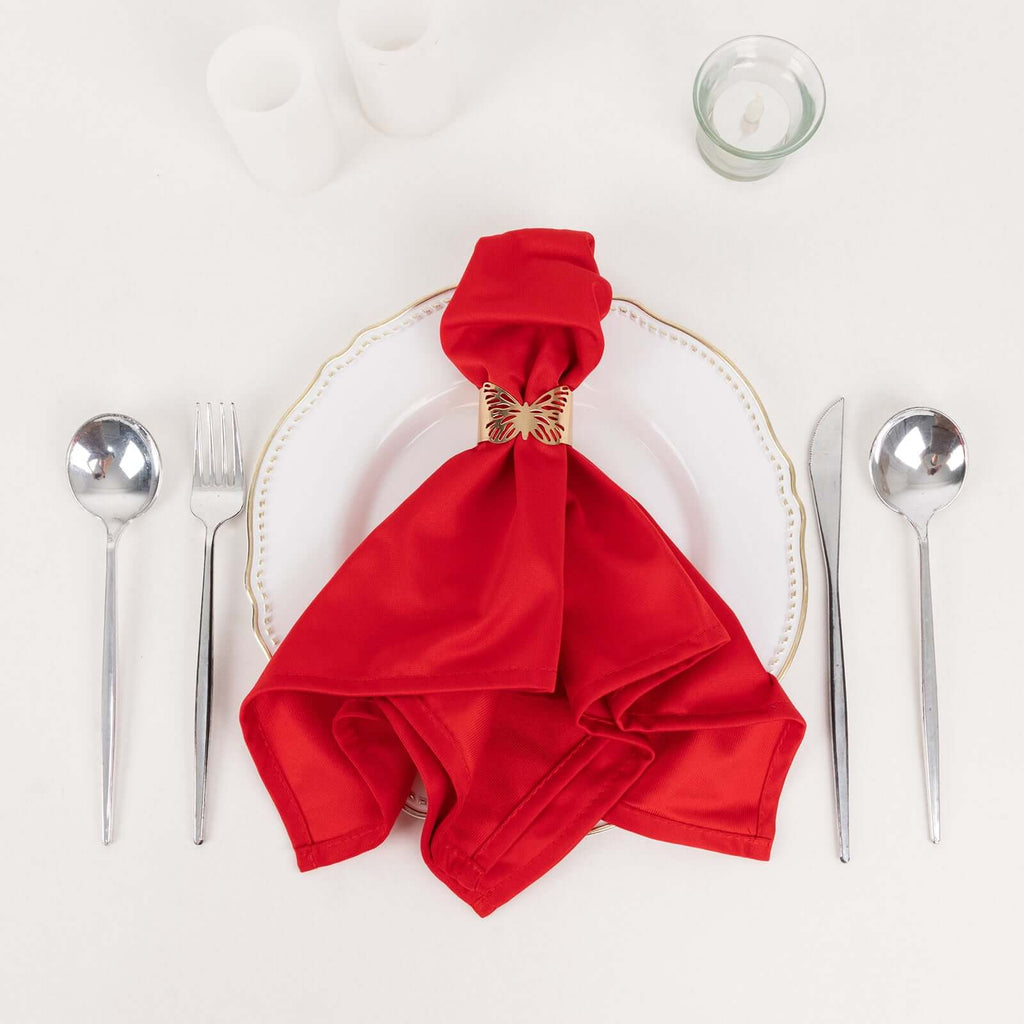 5 Pack Scuba 20"x20" Napkins Red - Durable & Reusable Dinner Napkins - Bell Racket Store