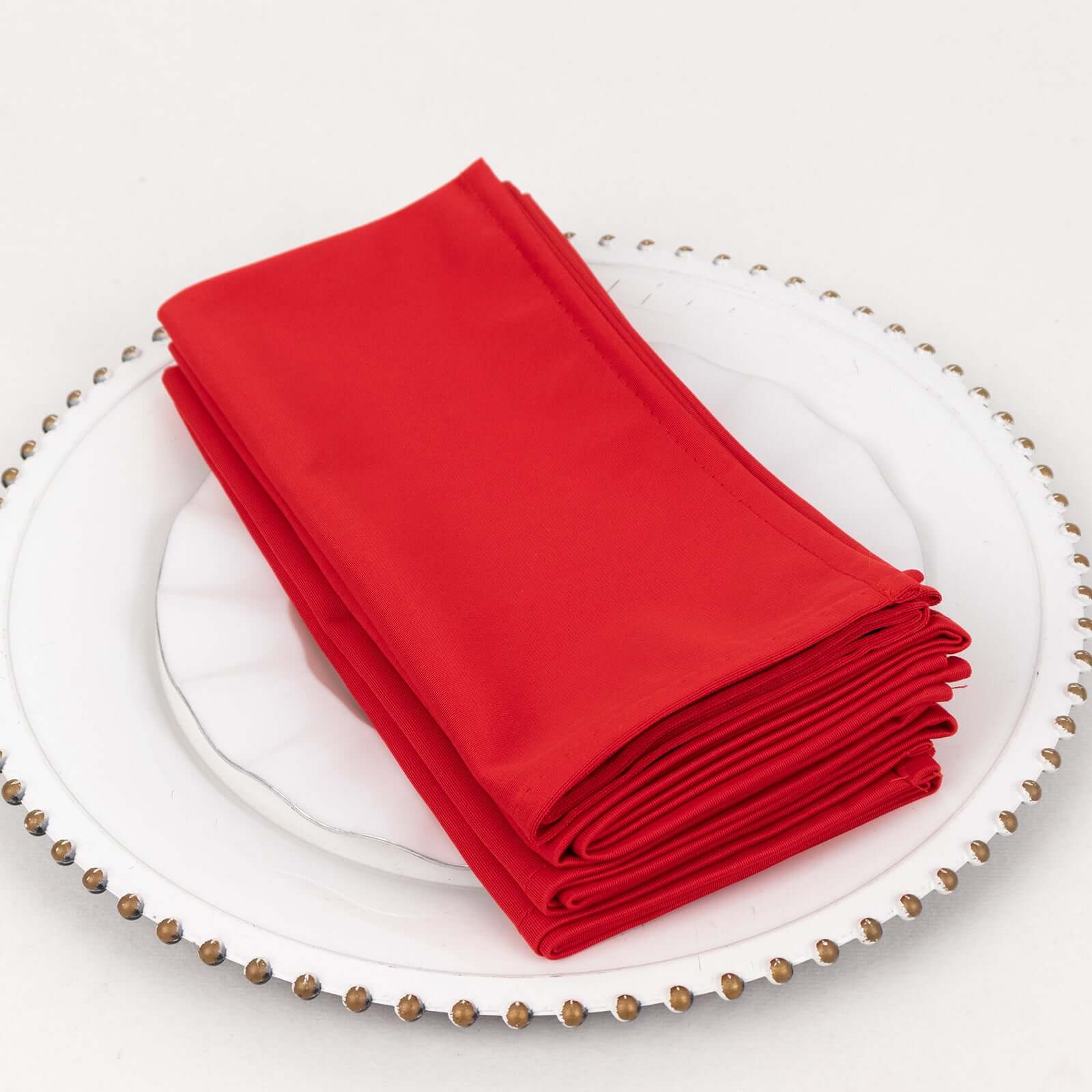 5 Pack Scuba 20"x20" Napkins Red - Durable & Reusable Dinner Napkins - Bell Racket Store
