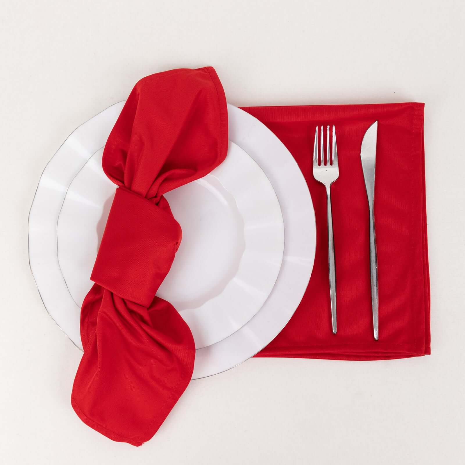 5 Pack Scuba 20"x20" Napkins Red - Durable & Reusable Dinner Napkins - Bell Racket Store