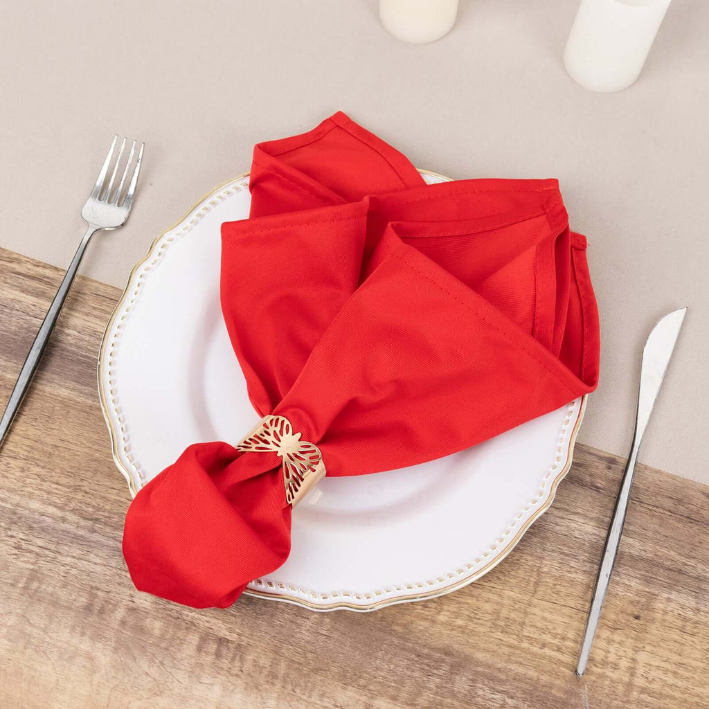 5 Pack Scuba 20"x20" Napkins Red - Durable & Reusable Dinner Napkins - Bell Racket Store