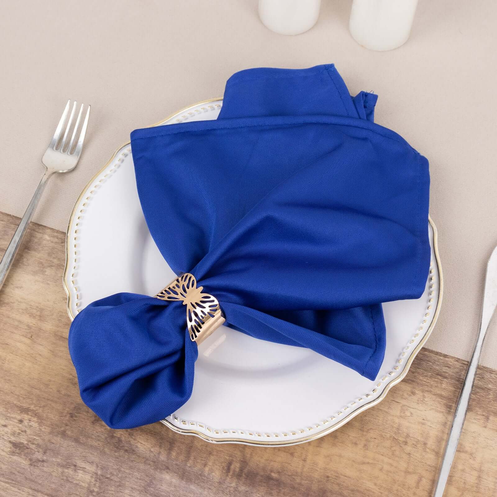 5 Pack Scuba 20"x20" Napkins Royal Blue - Durable & Reusable Dinner Napkins - Bell Racket Store