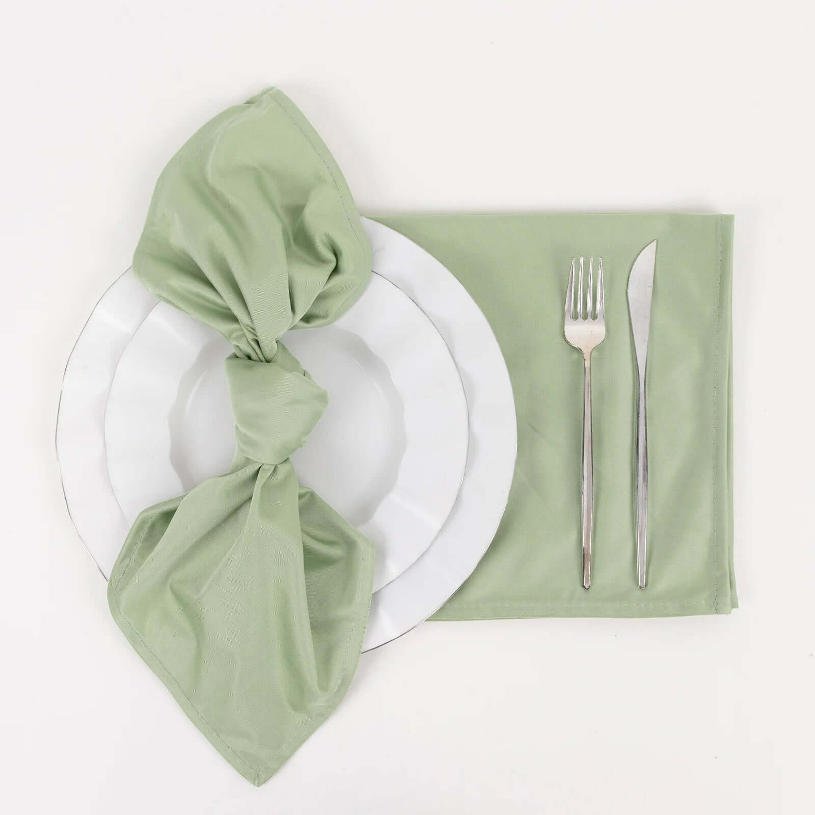 5 Pack Scuba 20"x20" Napkins Sage Green - Durable & Reusable Dinner Napkins - Bell Racket Store