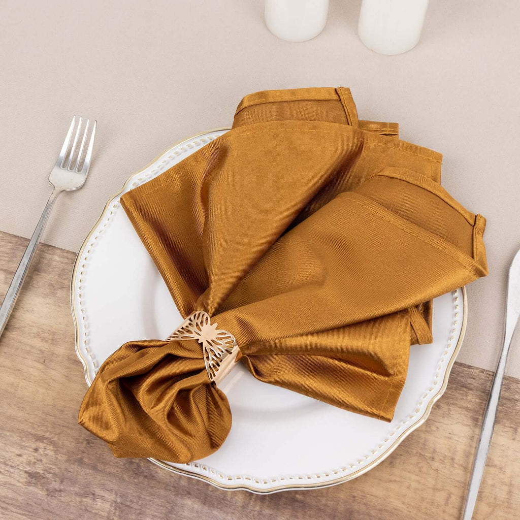 5 Pack Scuba 20"x20" Napkins Shimmer Gold - Dazzling Cloth Napkins for Casual or Fine Dining - Bell Racket Store