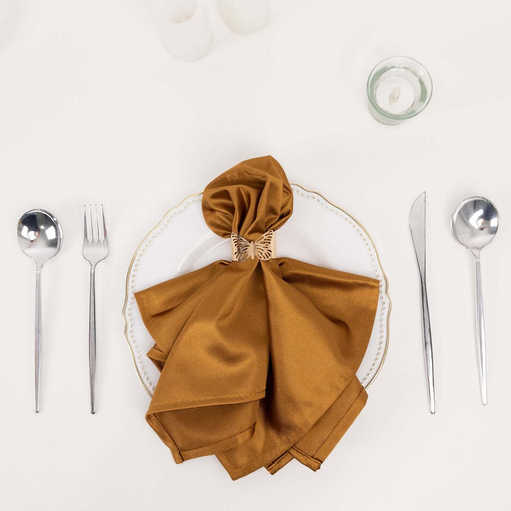 5 Pack Scuba 20"x20" Napkins Shimmer Gold - Dazzling Cloth Napkins for Casual or Fine Dining - Bell Racket Store