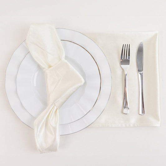 5 Pack Scuba 20"x20" Napkins Shimmer Pearl White - Dazzling Cloth Napkins - Bell Racket Store