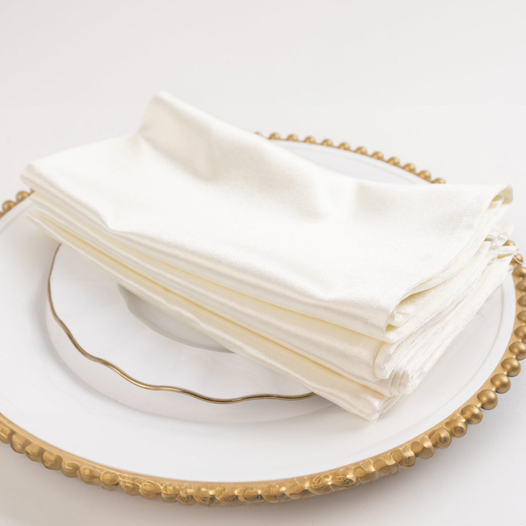 5 Pack Scuba 20"x20" Napkins Shimmer Pearl White - Dazzling Cloth Napkins - Bell Racket Store
