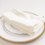 5 Pack Scuba 20"x20" Napkins Shimmer Pearl White - Dazzling Cloth Napkins - Bell Racket Store