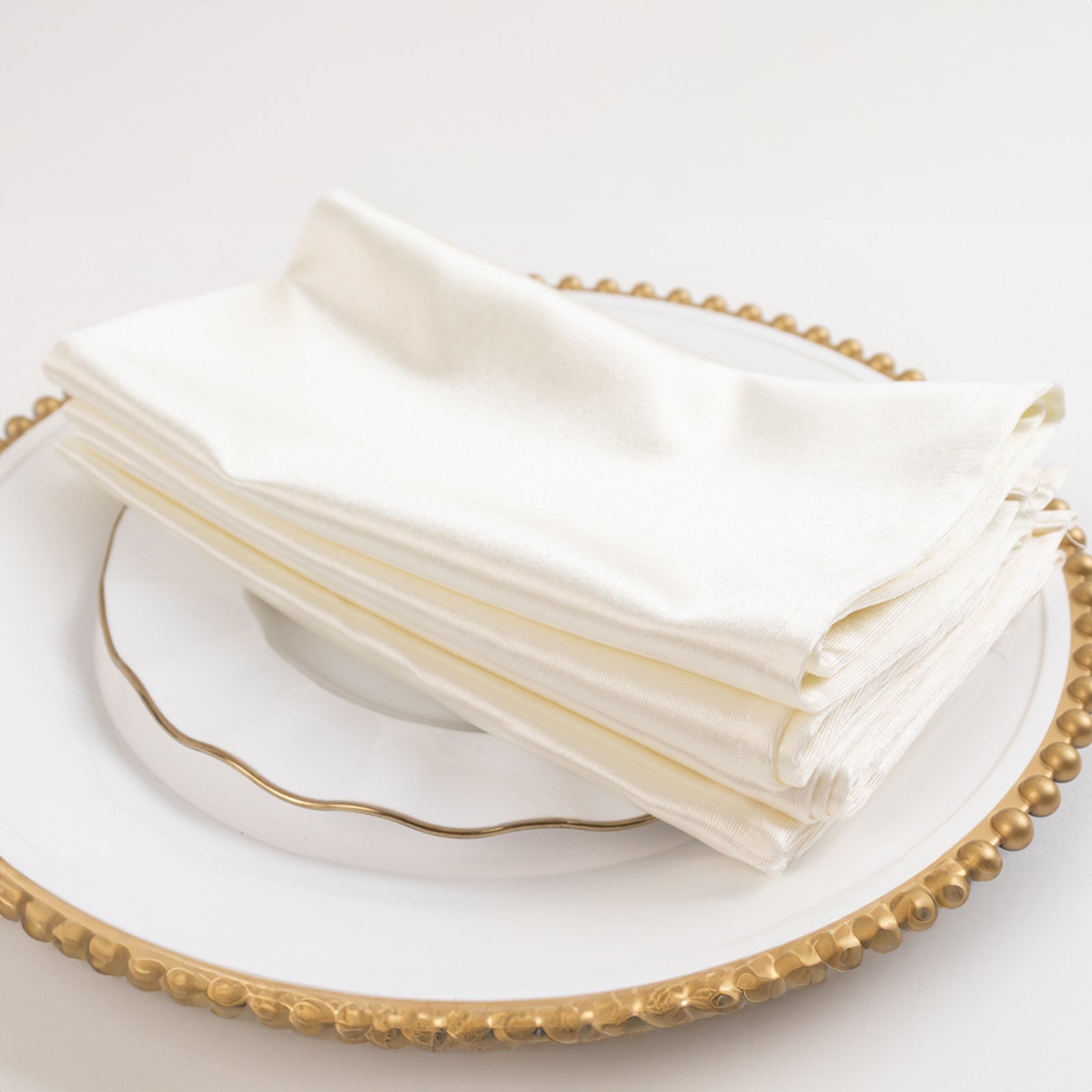 5 Pack Scuba 20"x20" Napkins Shimmer Pearl White - Dazzling Cloth Napkins - Bell Racket Store