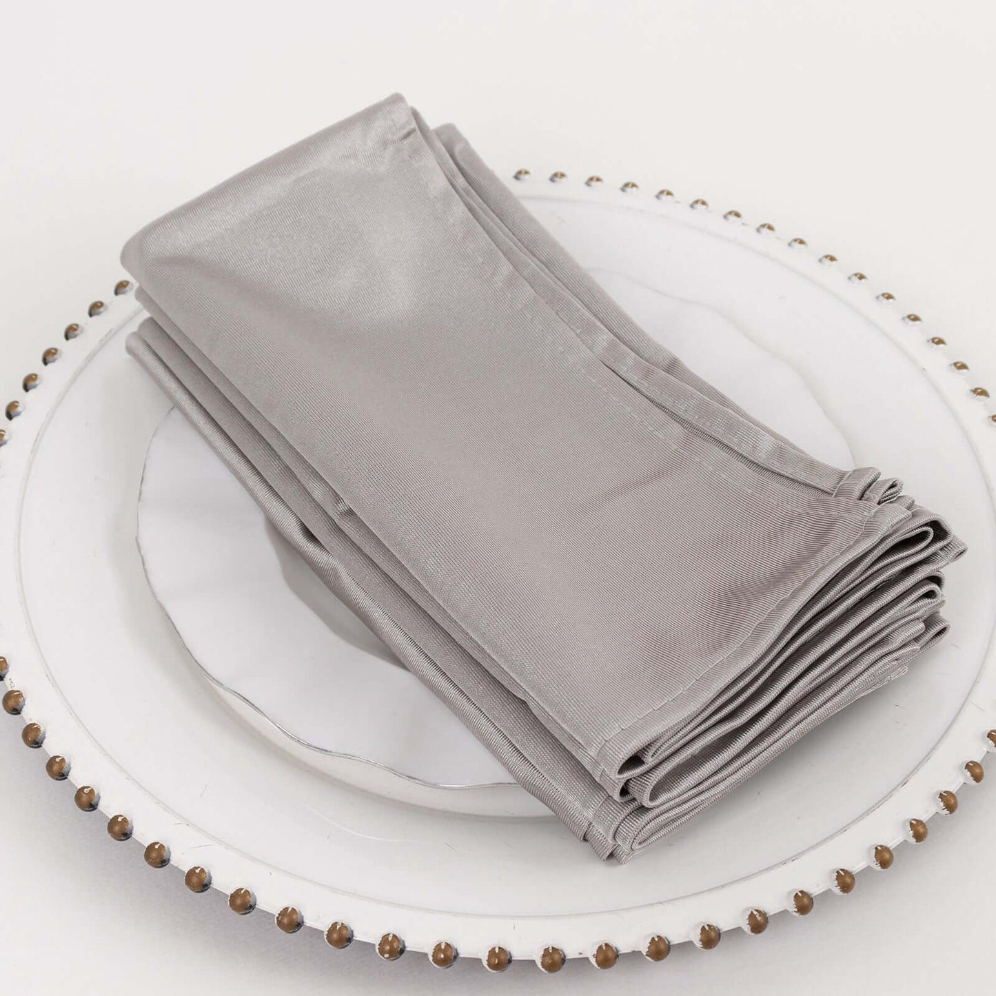 5 Pack Scuba 20"x20" Napkins Shimmer Silver - Dazzling Cloth Napkins - Bell Racket Store