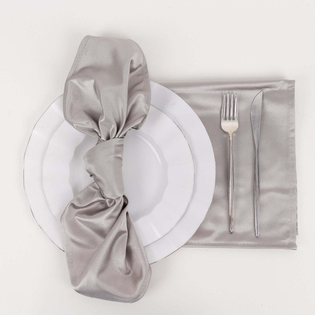 5 Pack Scuba 20"x20" Napkins Shimmer Silver - Dazzling Cloth Napkins - Bell Racket Store
