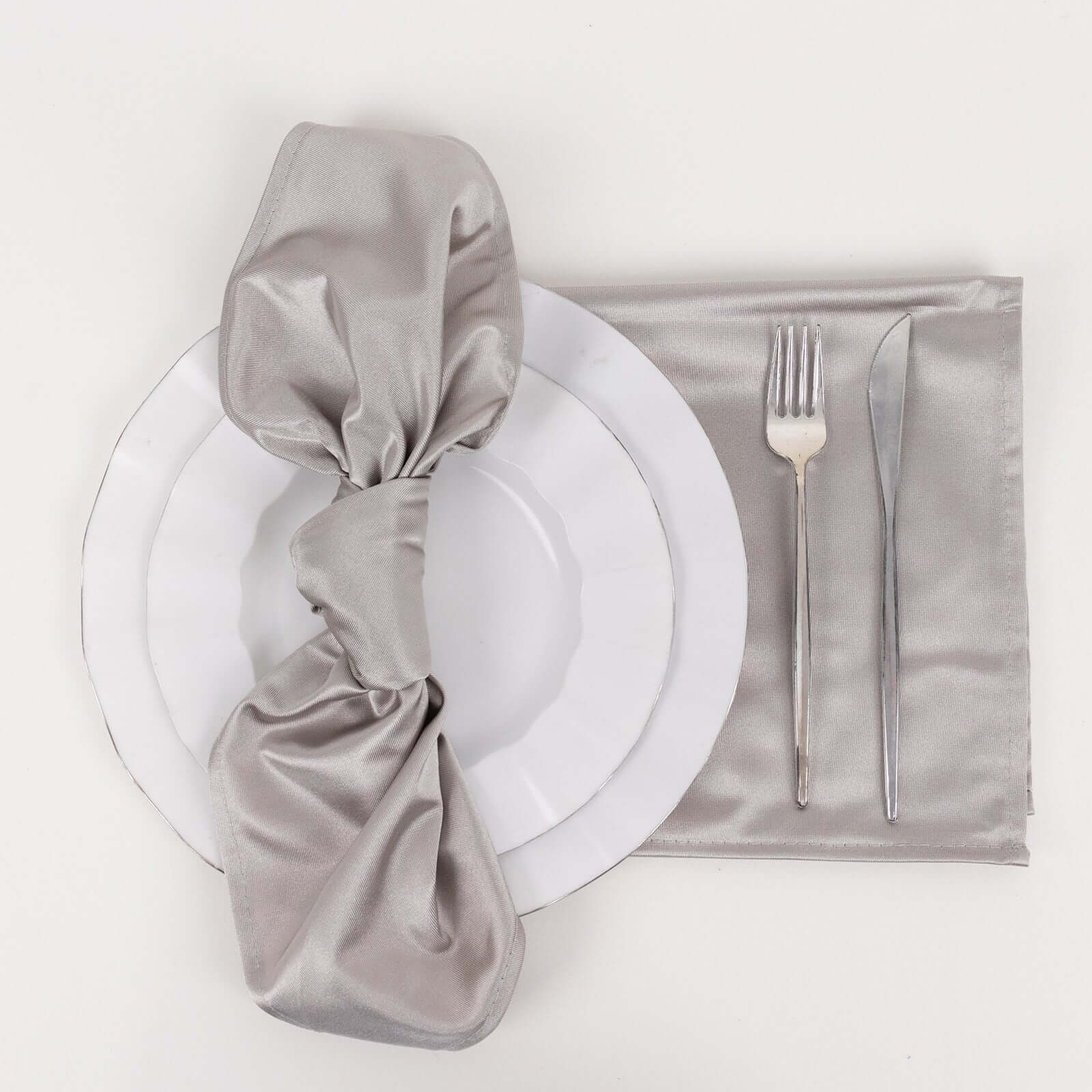 5 Pack Scuba 20"x20" Napkins Shimmer Silver - Dazzling Cloth Napkins - Bell Racket Store