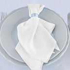 5 Pack Scuba 20"x20" Napkins White - Durable & Reusable Dinner Napkins for a Polished Tablescape - Bell Racket Store