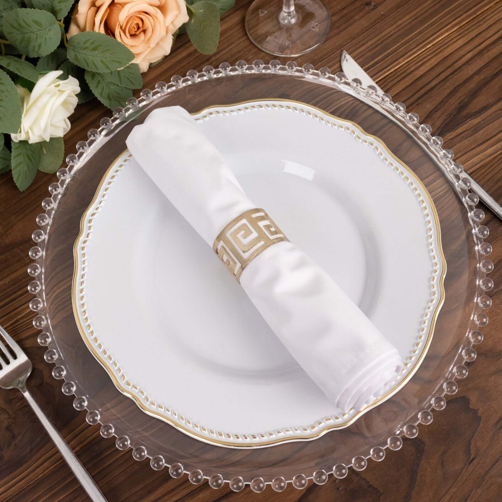 5 Pack Scuba 20"x20" Napkins White - Durable & Reusable Dinner Napkins for a Polished Tablescape - Bell Racket Store