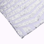 5 Pack Sequin Spandex Chair Sash White with Silver Geometric Diamond Glitz Pattern - Durable & Easy To Use Stretchable Chair Bands - Bell Racket Store