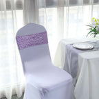 5 Pack Sequin Spandex Chair Sashes Lavender Lilac - Stretch Chair Bands 6"x15" - Bell Racket Store