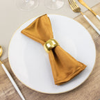 5 Pack Shimmer Gold Scuba Napkins â€“ 17"x17" Wrinkle - Free & Stain - Resistant Cloth Table Napkins - Bell Racket Store