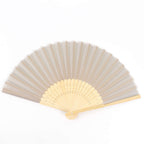 5 Pack Silver Asian Silk Folding Fans Party Favors, Oriental Folding Fan Favors - Bell Racket Store