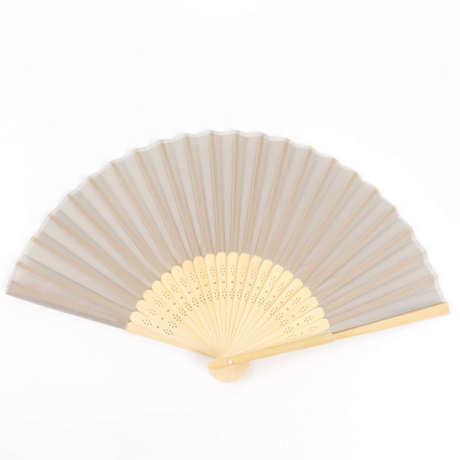 5 Pack Silver Asian Silk Folding Fans Party Favors, Oriental Folding Fan Favors - Bell Racket Store