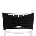 5 Pack Spandex Chair Sashes Black Ruffled Style - Wide Easy to Use Stretch Chair Bands 8"x13" - Bell Racket Store