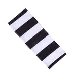 5 Pack Spandex Chair Sashes Black/White Vertical Stripes - Easy to Use & Wrinkle - Free Stretch Chair Bands for Stunning Tablescapes 5"x14" - Bell Racket Store