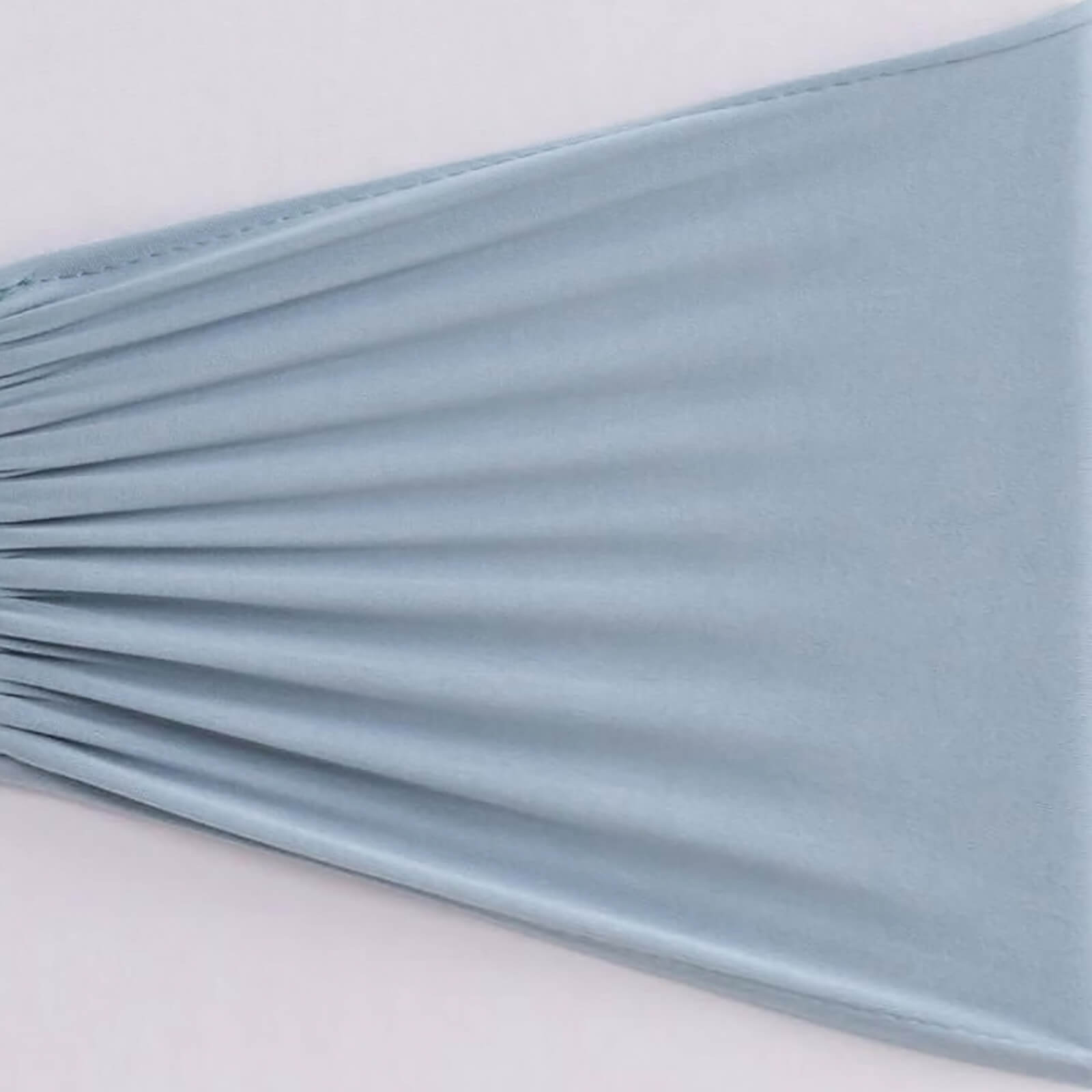 5 Pack Spandex Chair Sashes Dusty Blue Ruffled Style - Wide Easy to Use Stretch Chair Bands 8"x13" - Bell Racket Store