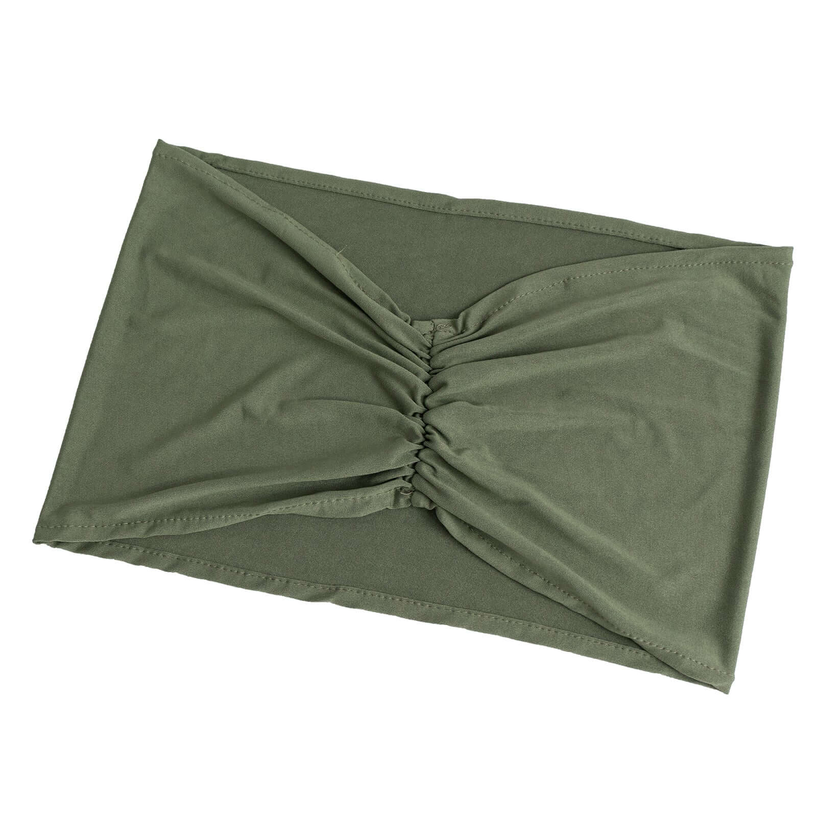 5 Pack Spandex Chair Sashes Dusty Sage Green Ruffled Style - Wide Easy to Use Stretch Chair Bands 8"x13" - Bell Racket Store
