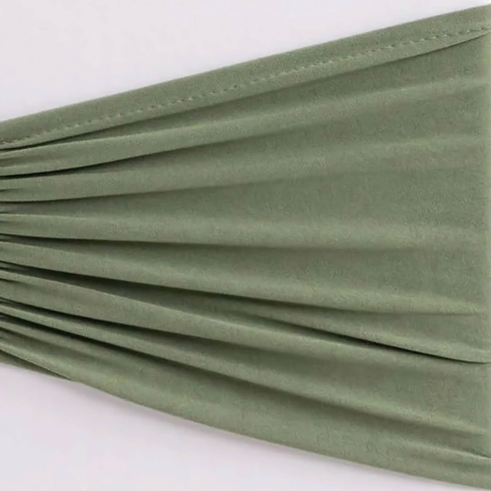 5 Pack Spandex Chair Sashes Dusty Sage Green Ruffled Style - Wide Easy to Use Stretch Chair Bands 8"x13" - Bell Racket Store