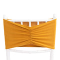 5 Pack Spandex Chair Sashes Gold Ruffled Style - Wide Easy to Use Stretch Chair Bands for Classy Wedding and Event Decor 8"x13" - Bell Racket Store
