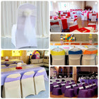 5 Pack Spandex Chair Sashes Gold Ruffled Style - Wide Easy to Use Stretch Chair Bands for Classy Wedding and Event Decor 8"x13" - Bell Racket Store