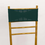 5 Pack Spandex Chair Sashes Hunter Emerald Green with Gold Rhinestone Buckles - Reusable Four - Way Stretch Sash Bands 5"x14" - Bell Racket Store