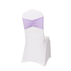 5 Pack Spandex Chair Sashes Lavender Lilac Ruffled Style - Wide Easy to Use Stretch Chair Bands 8"x13" - Bell Racket Store