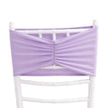 5 Pack Spandex Chair Sashes Lavender Lilac Ruffled Style - Wide Easy to Use Stretch Chair Bands 8"x13" - Bell Racket Store