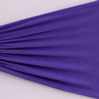 5 Pack Spandex Chair Sashes Purple Ruffled Style - Wide Easy to Use Stretch Chair Bands 8"x13" - Bell Racket Store