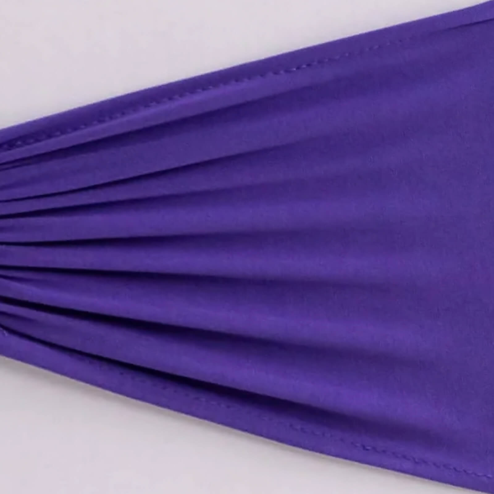 5 Pack Spandex Chair Sashes Purple Ruffled Style - Wide Easy to Use Stretch Chair Bands 8"x13" - Bell Racket Store