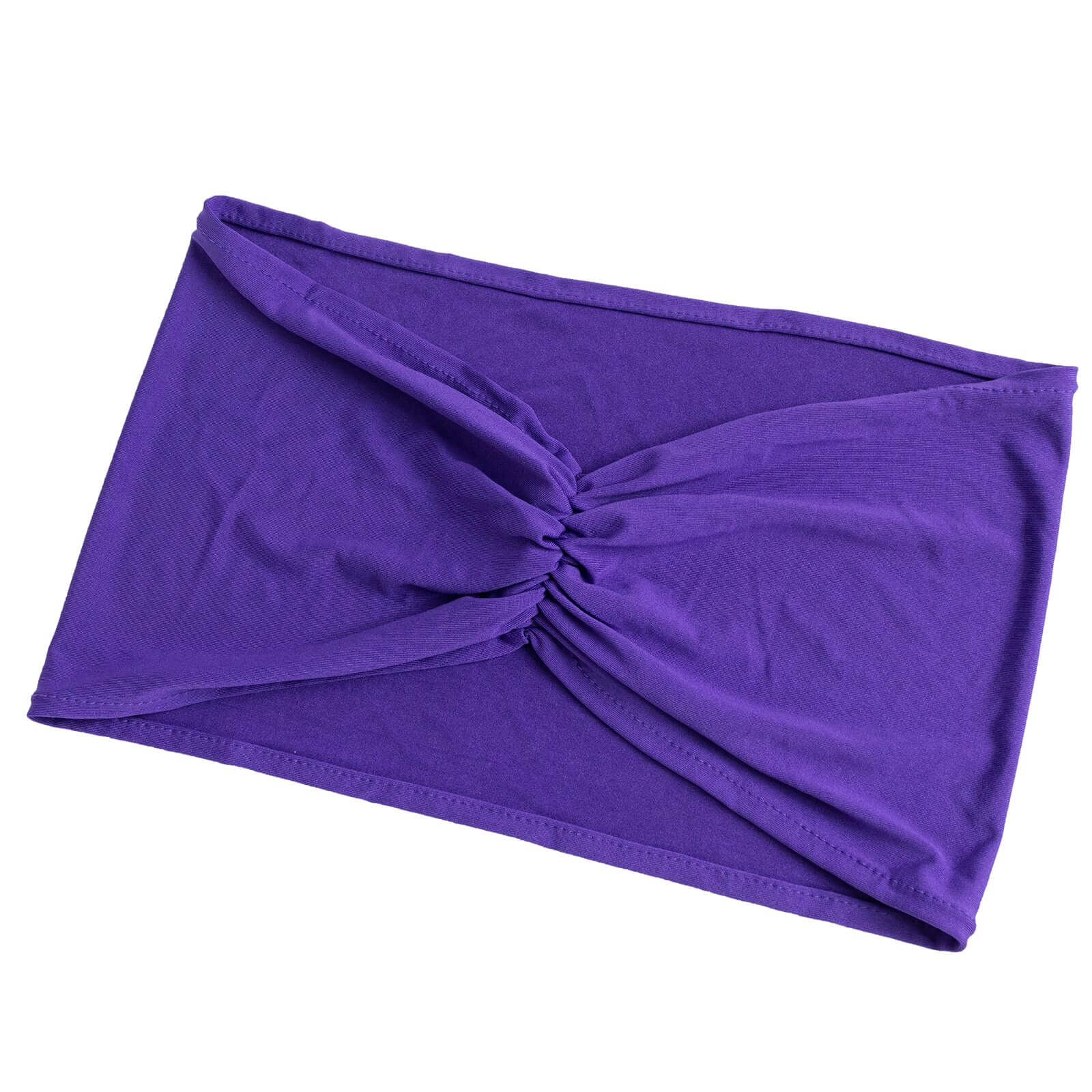 5 Pack Spandex Chair Sashes Purple Ruffled Style - Wide Easy to Use Stretch Chair Bands 8"x13" - Bell Racket Store