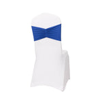 5 Pack Spandex Chair Sashes Royal Blue Ruffled Style - Wide Easy to Use Stretch Chair Bands 8"x13" - Bell Racket Store