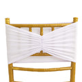5 Pack Spandex Chair Sashes White Ruffled Style - Wide Easy to Use Stretch Chair Bands for Classy Wedding and Event Decor 8"x13" - Bell Racket Store