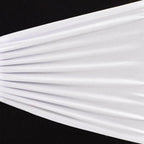 5 Pack Spandex Chair Sashes White Ruffled Style - Wide Easy to Use Stretch Chair Bands for Classy Wedding and Event Decor 8"x13" - Bell Racket Store