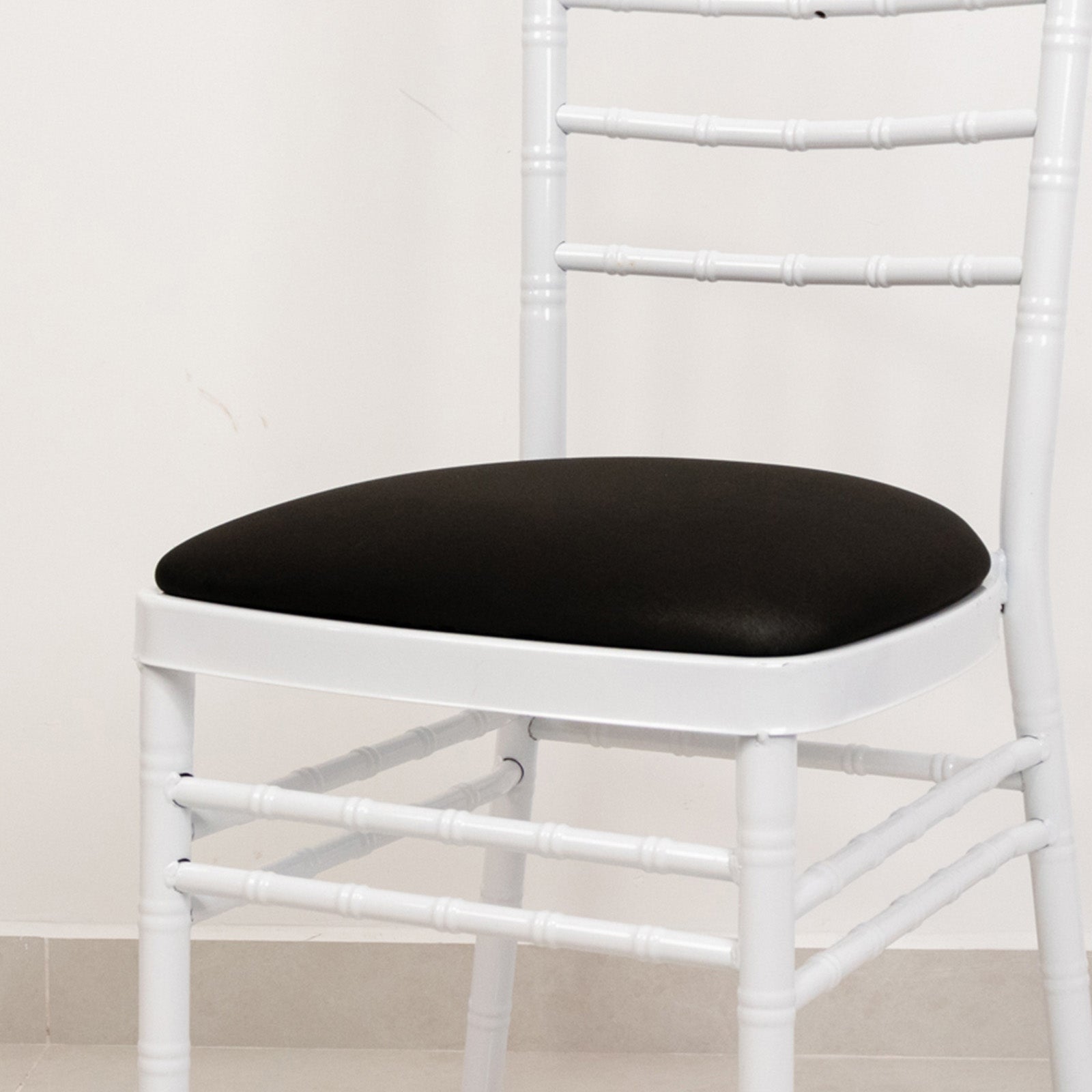 5 Pack Spandex Seat Pad Slipcovers for Chiavari Chairs Black - Washable Stretch Fitted Design for Dining Chairs - Bell Racket Store