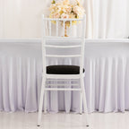 5 Pack Spandex Seat Pad Slipcovers for Chiavari Chairs Black - Washable Stretch Fitted Design for Dining Chairs - Bell Racket Store