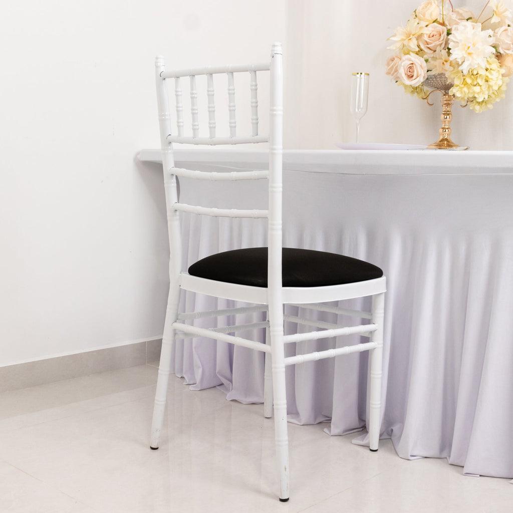 5 Pack Spandex Seat Pad Slipcovers for Chiavari Chairs Black - Washable Stretch Fitted Design for Dining Chairs - Bell Racket Store