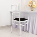 5 Pack Spandex Seat Pad Slipcovers for Chiavari Chairs Black - Washable Stretch Fitted Design for Dining Chairs - Bell Racket Store