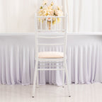 5 Pack Spandex Seat Pad Slipcovers for Chiavari Chairs Blush - Washable Stretch Fitted Design for Dining Chairs - Bell Racket Store