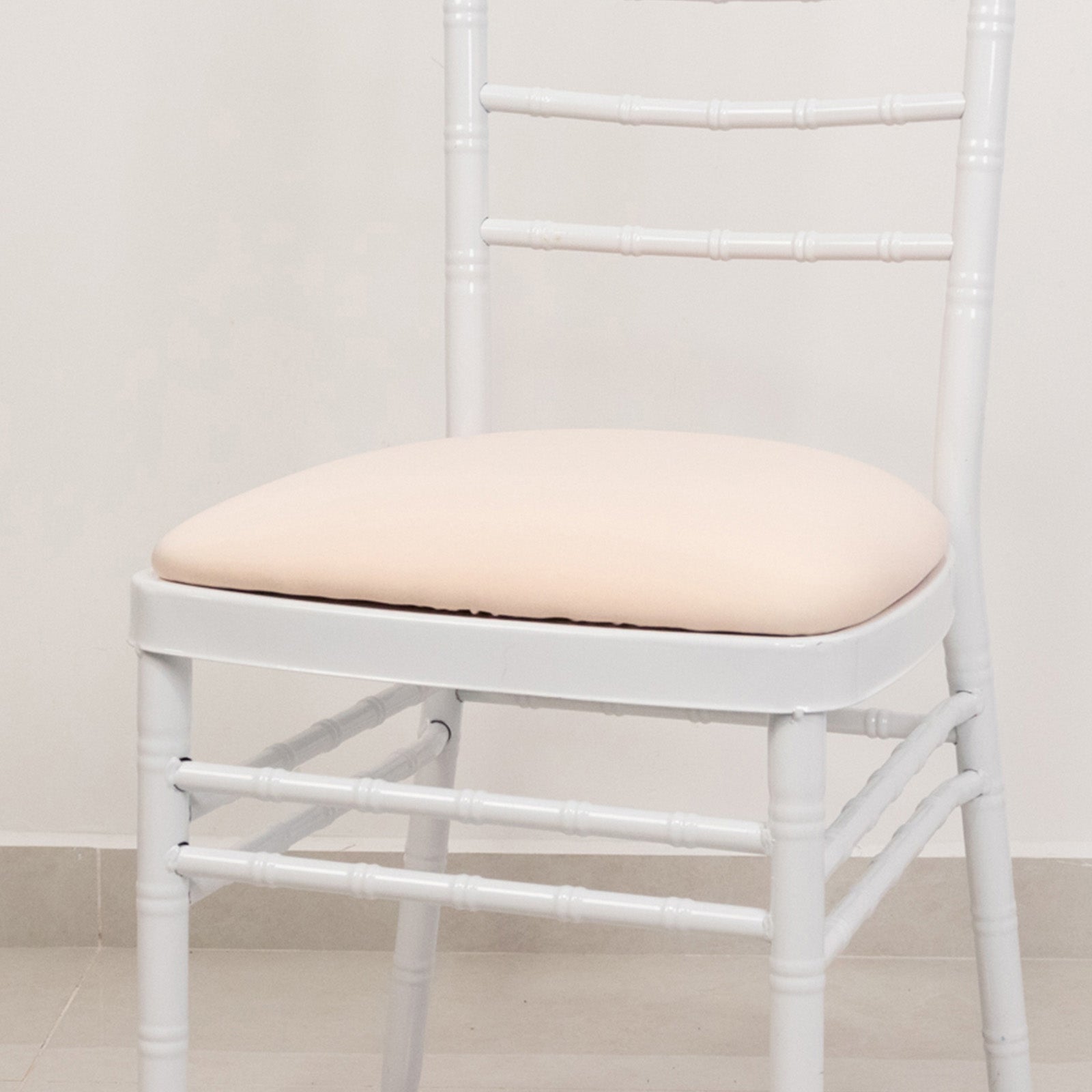 5 Pack Spandex Seat Pad Slipcovers for Chiavari Chairs Blush - Washable Stretch Fitted Design for Dining Chairs - Bell Racket Store