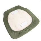 5 Pack Spandex Seat Pad Slipcovers for Chiavari Chairs Dusty Sage Green - Washable Stretch Fitted Design for Dining Chairs - Bell Racket Store