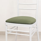 5 Pack Spandex Seat Pad Slipcovers for Chiavari Chairs Dusty Sage Green - Washable Stretch Fitted Design for Dining Chairs - Bell Racket Store
