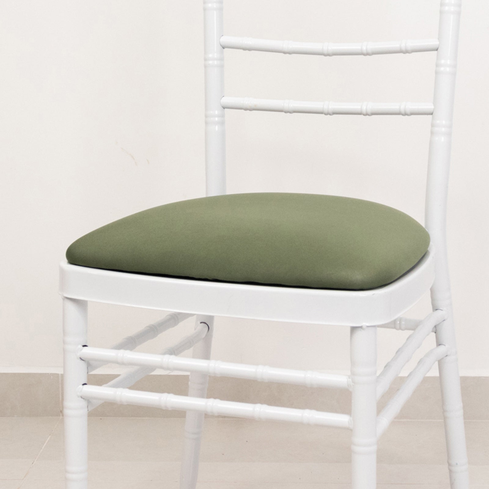 5 Pack Spandex Seat Pad Slipcovers for Chiavari Chairs Dusty Sage Green - Washable Stretch Fitted Design for Dining Chairs - Bell Racket Store