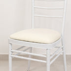 5 Pack Spandex Seat Pad Slipcovers for Chiavari Chairs Ivory - Washable Stretch Fitted Design for Dining Chairs - Bell Racket Store