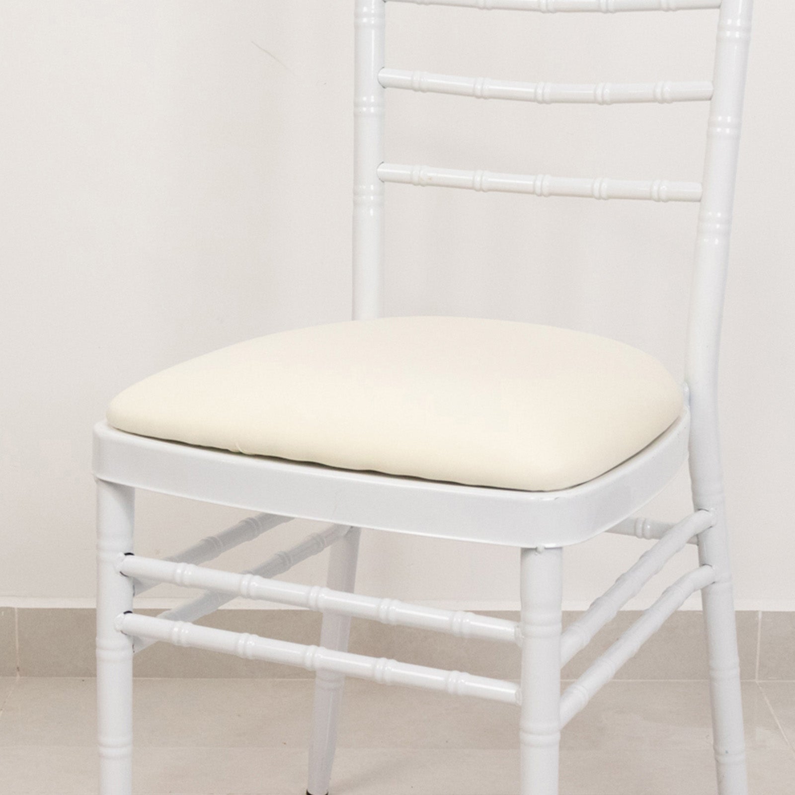 5 Pack Spandex Seat Pad Slipcovers for Chiavari Chairs Ivory - Washable Stretch Fitted Design for Dining Chairs - Bell Racket Store